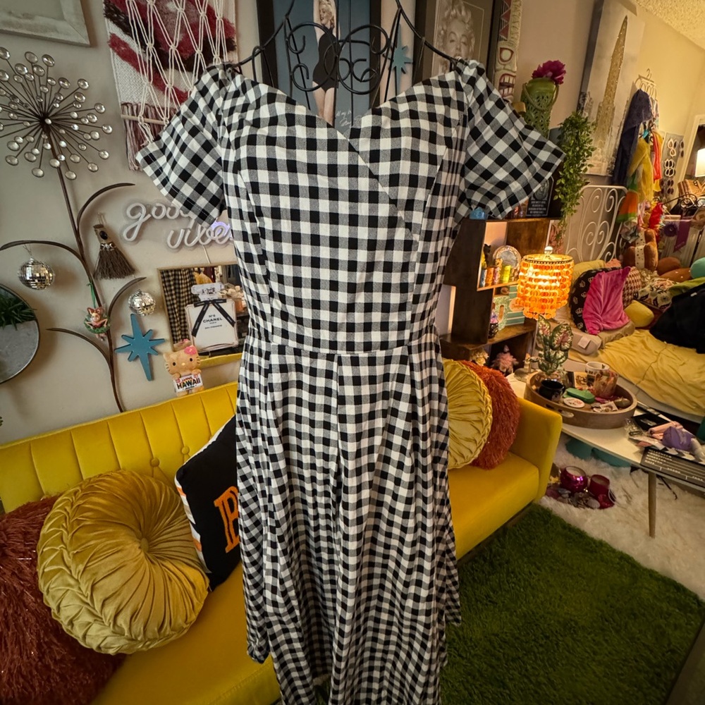 Black and White Gingham Dress